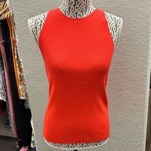 NWT Banana Republic Vibrant Redish Orange Ribbed Tank Top